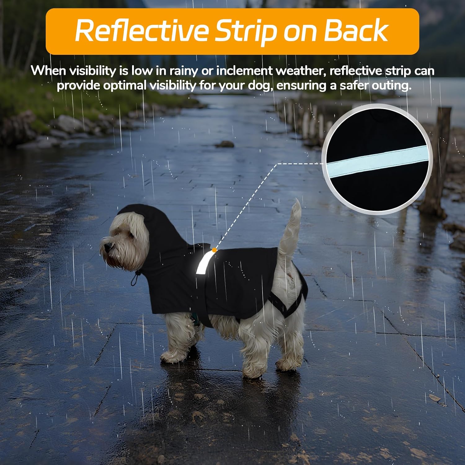 Detalle 2 de Lelepet Dog Raincoat Waterproof, Size L