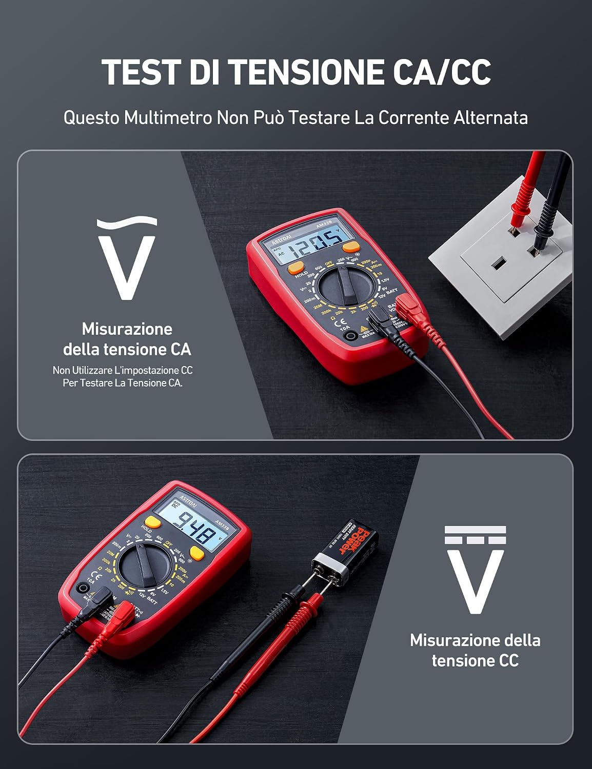 Thumbnail 2 de AstroAI Tester Elettricista multimetro digitale professionale