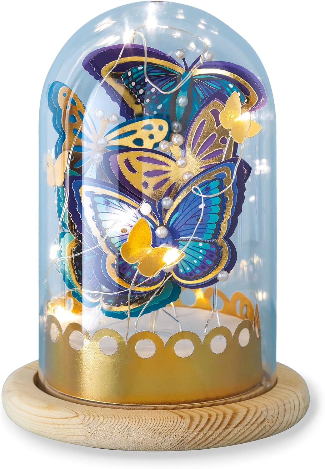 Thumbnail 1 de Janod - Cloche Lumineuse Papillons Bleus et Dorés à Créer (Les Ateliers Déco) – Kit créatif pour enfant