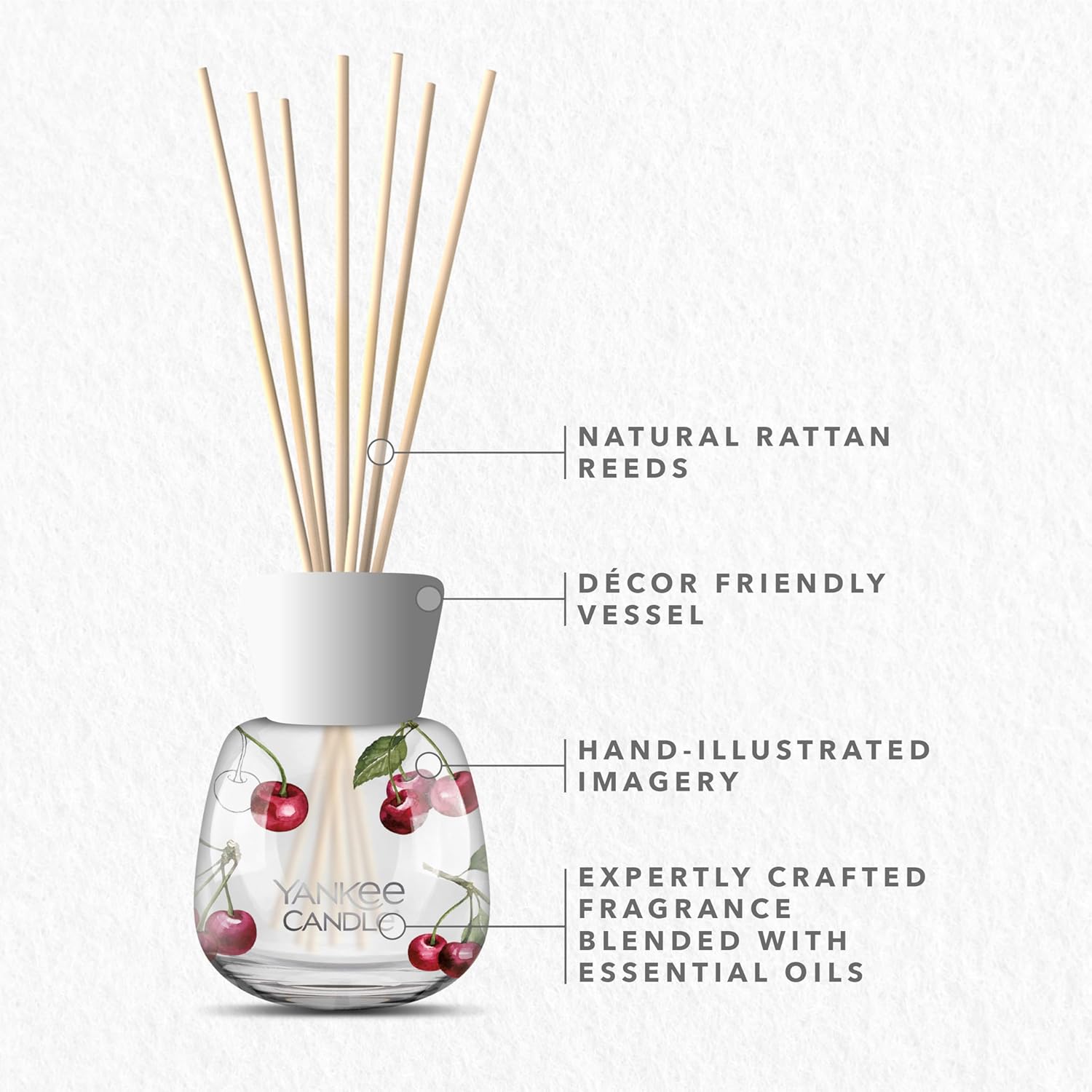 Detalle de YANKEE CANDLE Signature brins diffuseur Cerise griotte – 100 ml, jusqu’à 10 semaines
