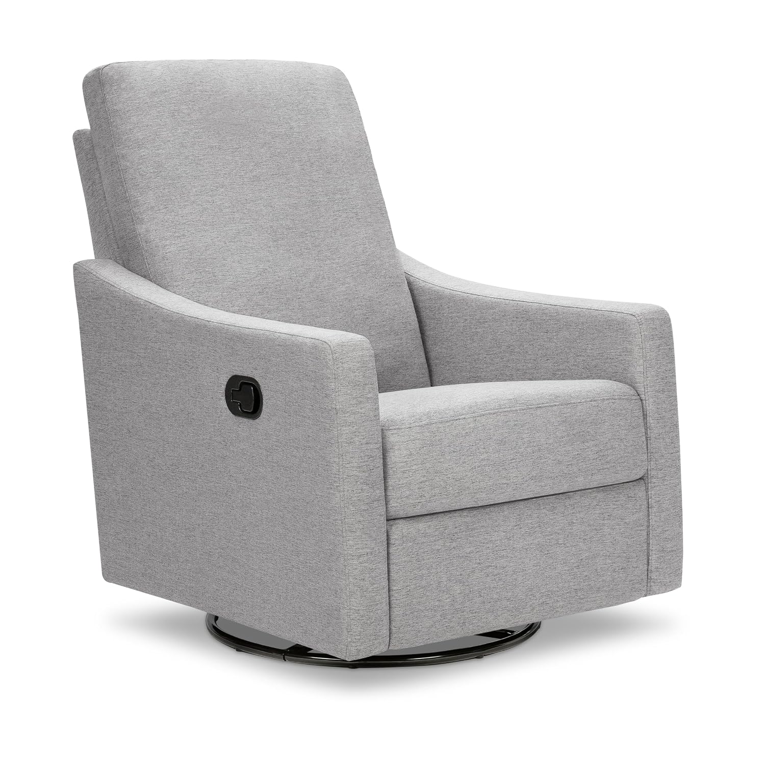 Detalle de DaVinci Jonah Swivel Glider Recliner, Frost Grey Polyester, Manual Recline