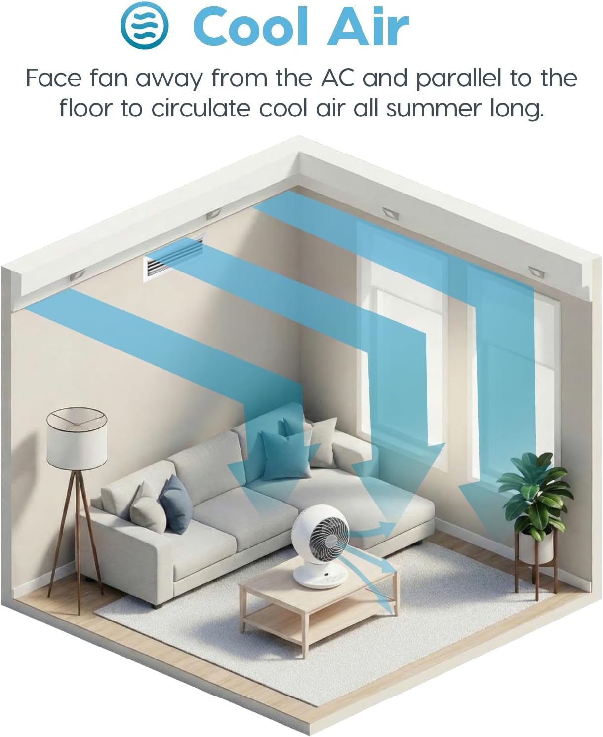 Thumbnail 2 de IRIS USA WOOZOO Air Circulation Fan with Remote - Oscillating Desktop Fan, 5 Speeds, 30dB Quiet Operation