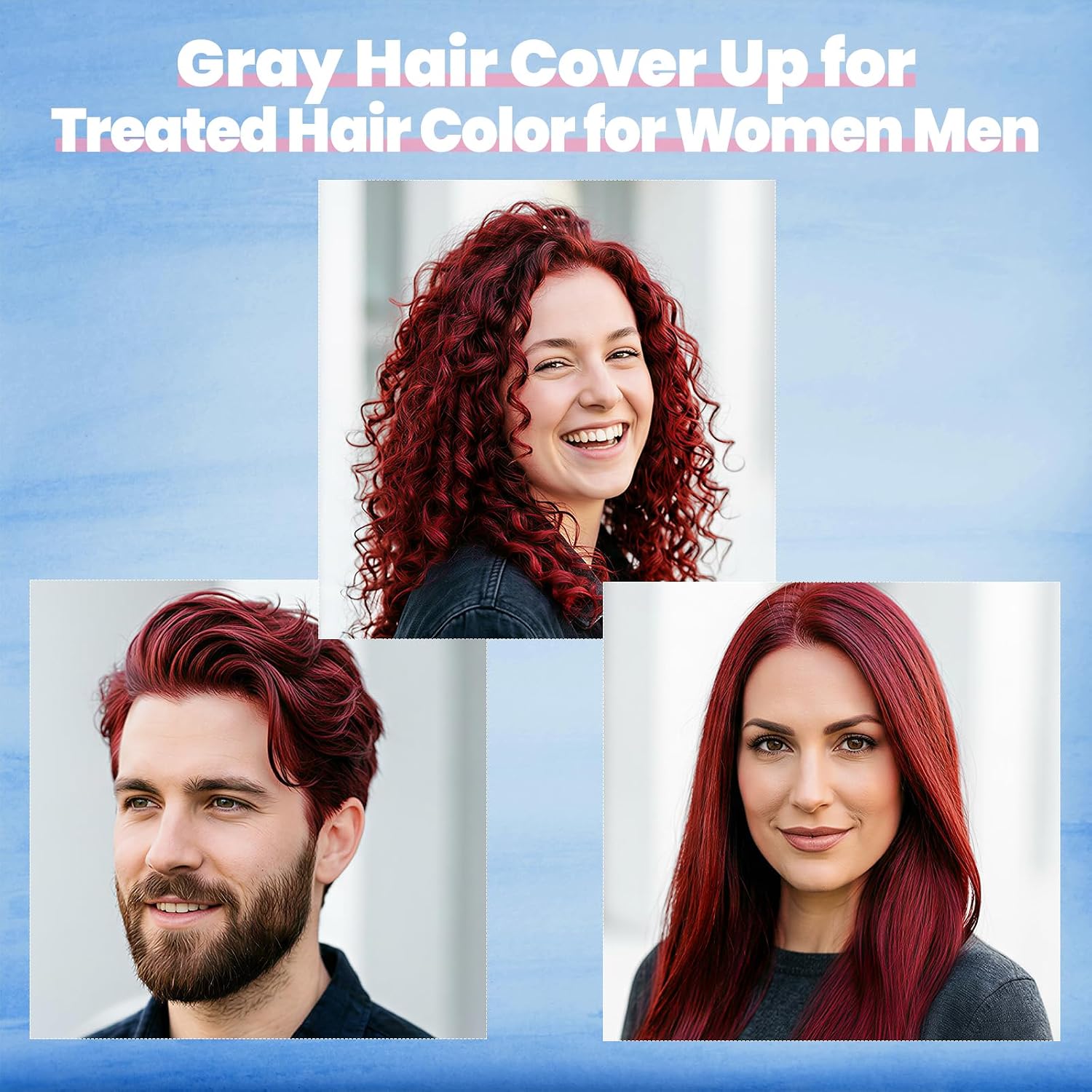 Detalle de IIIMEIDU Burgundy Hair Dye Shampoo 3 in 1 for Gray Hair (500ml)