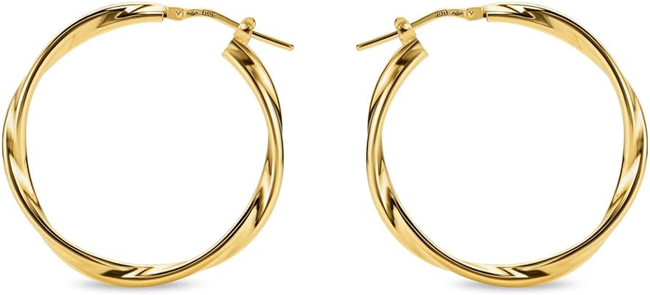Detalle 2 de Miore Pendientes 30 mm aros redondos dorados