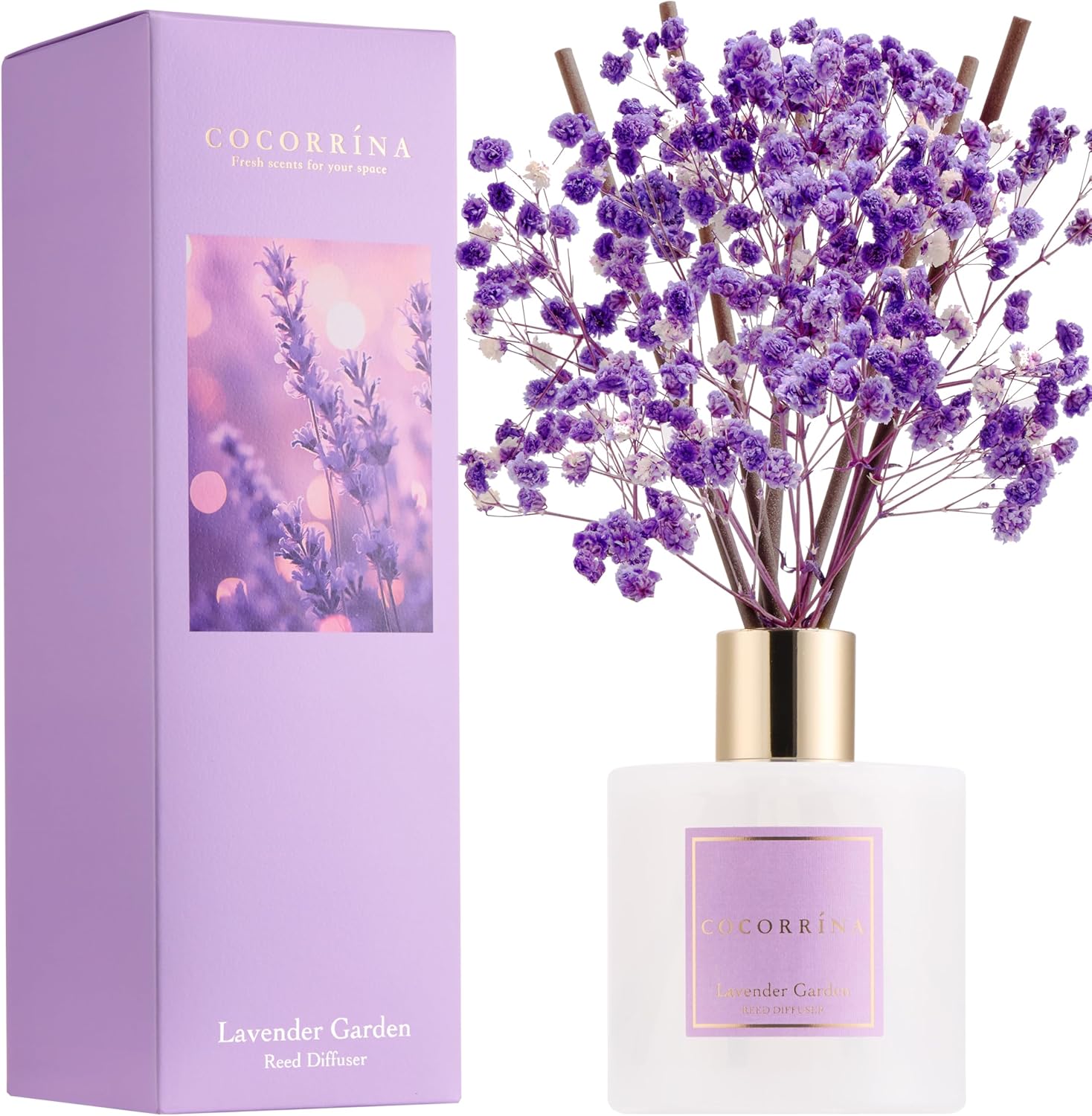 COCORRÍNA Reed Diffuser Lavender Garden 6.7 Fl.oz