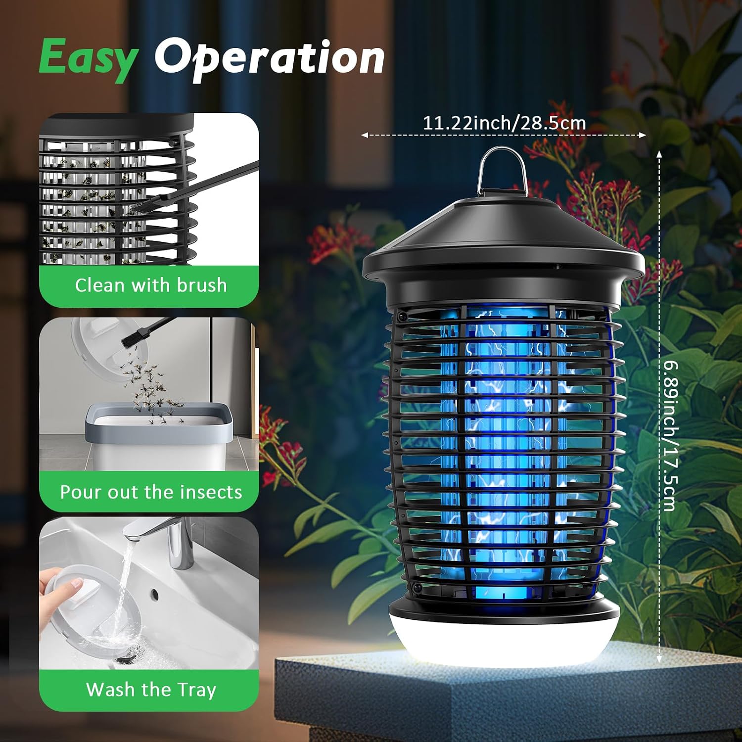 Thumbnail 4 de PALONE Bug Zapper: 4500V Powerful Fly Killer with 360° Coverage and LED Night Light