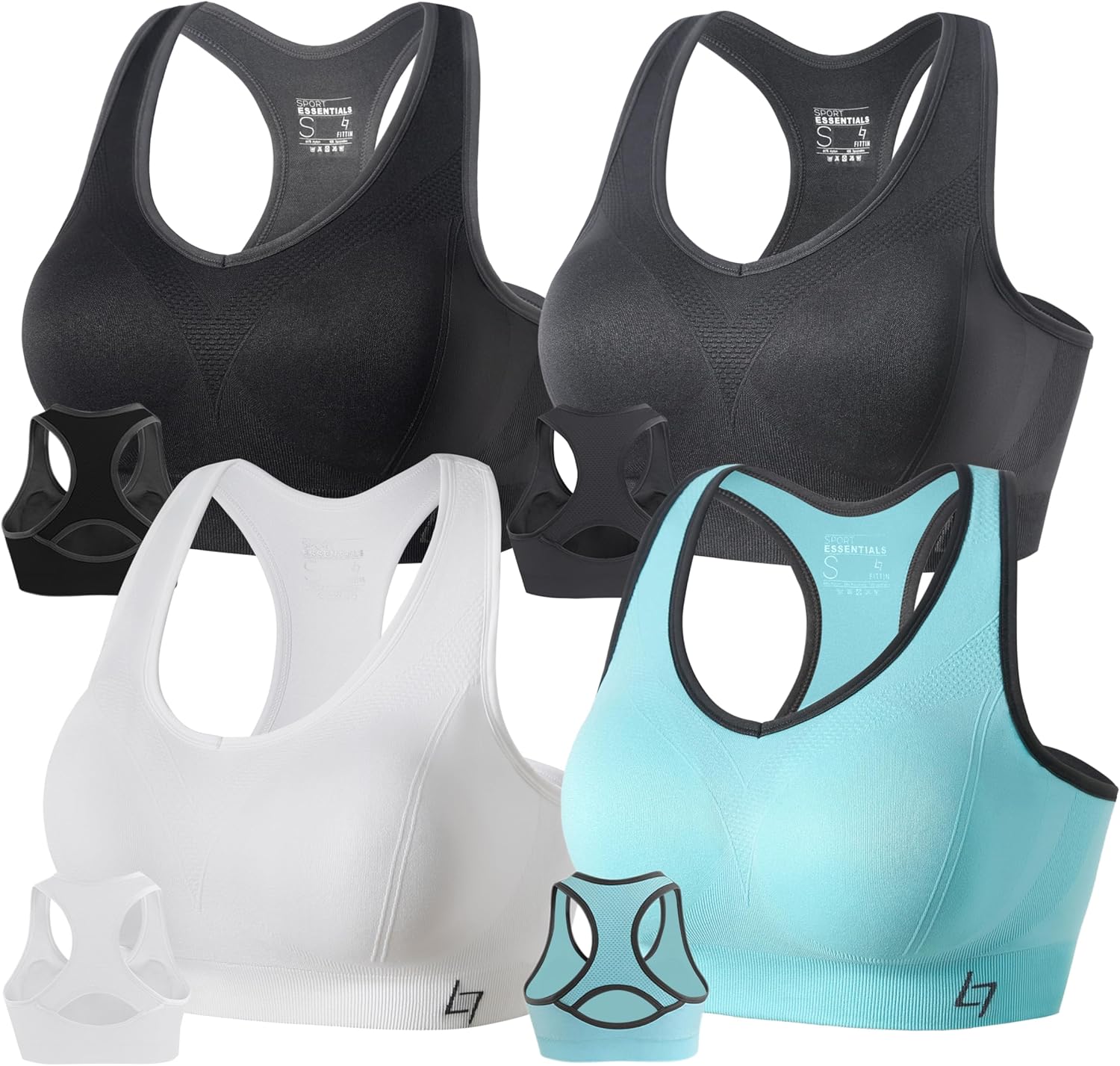 FITTIN Racerback Padded Seamless Sports Bra for Women