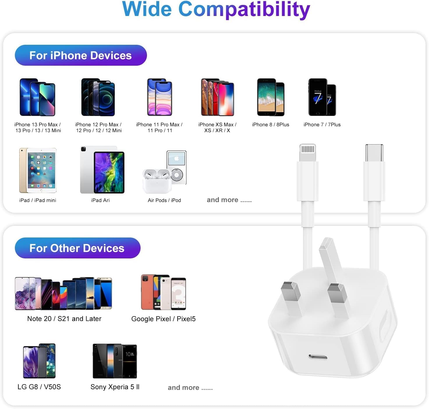 Thumbnail 4 de Apple 20W USB‑C Power Adapter with 2m Lightning cable