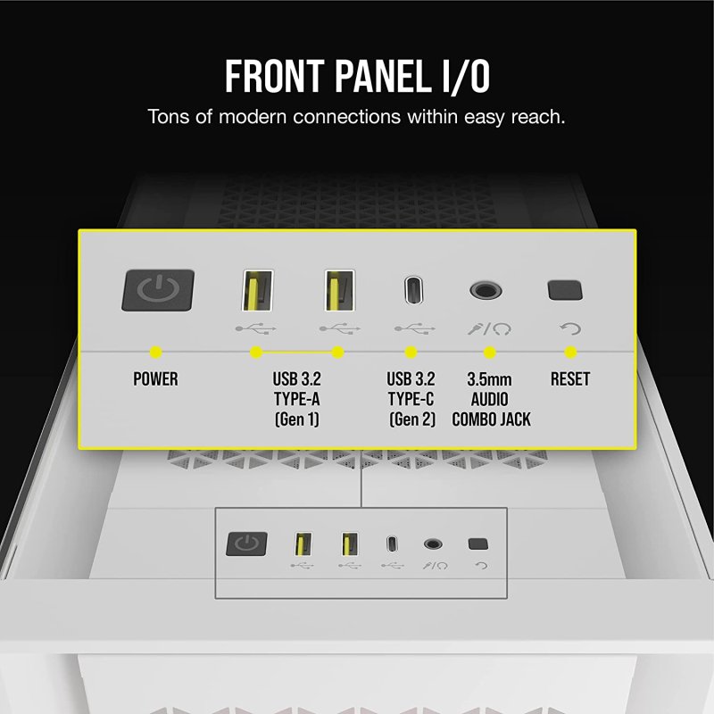 Thumbnail 2 de Corsair iCUE 5000D RGB Airflow Caja ATX Cristal Blanca