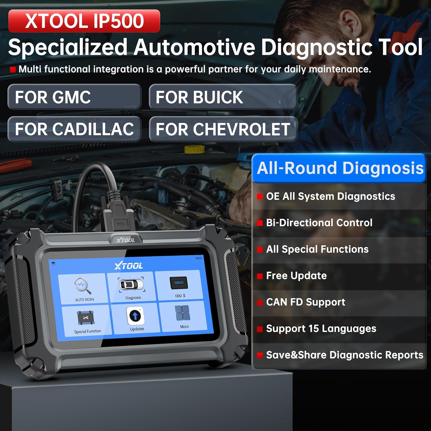 Thumbnail 1 de XTOOL IP500 GM OBD2 Scanner 5.4-inch