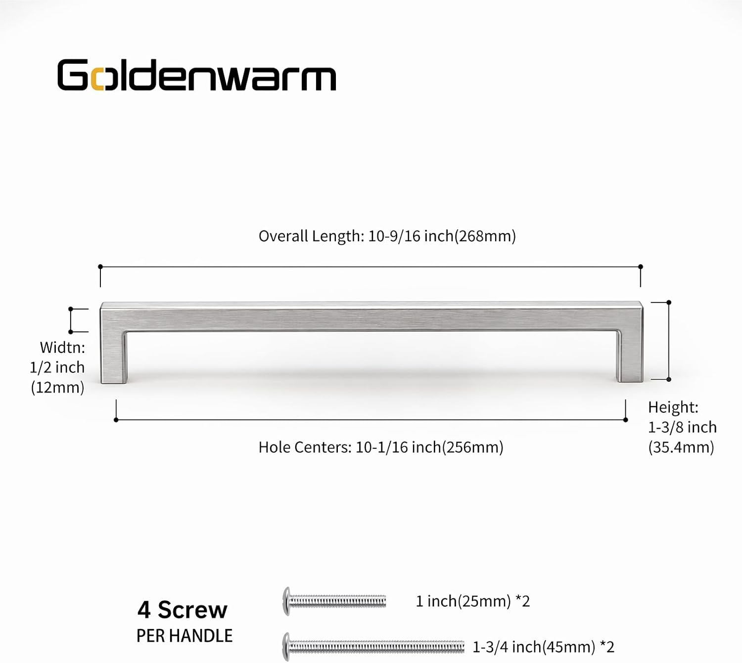 Detalle de Goldenwarm Cabinet Pulls, 10-Inch