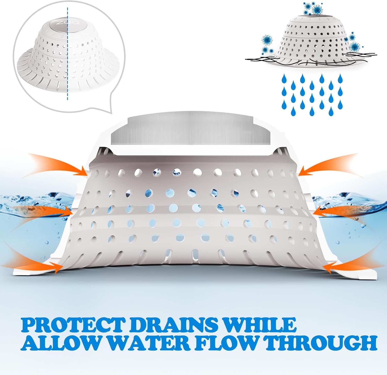 Detalle de Zaa Shower Drain Hair Catcher, 4.5-Inch
