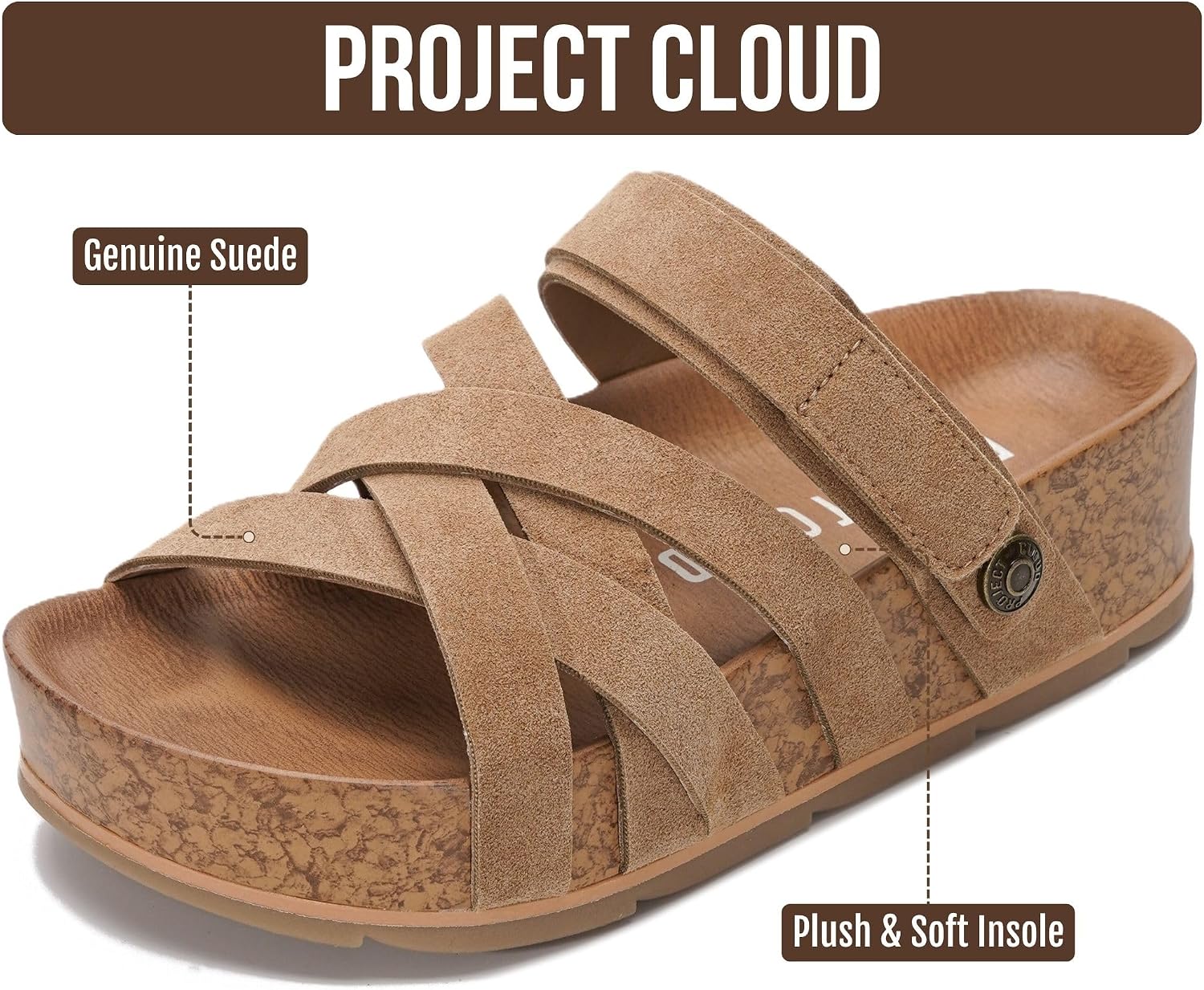 Detalle 2 de Project Cloud Genuine Leather Platform Sandals 2026 👡