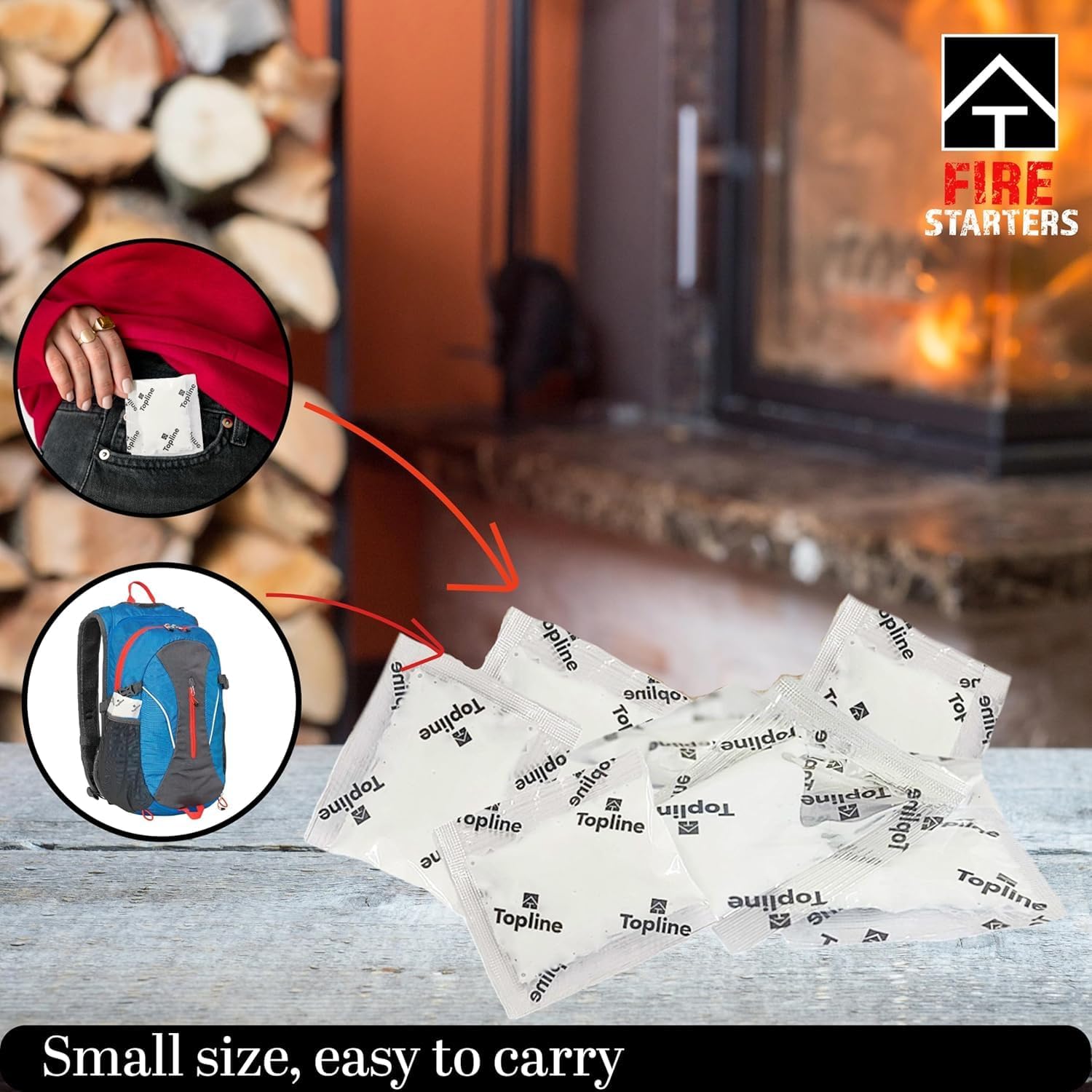 Thumbnail 6 de Instant Fire Starter Lighters Multipack by Topline – 100 Odourless Sachets in a Waterproof Tube