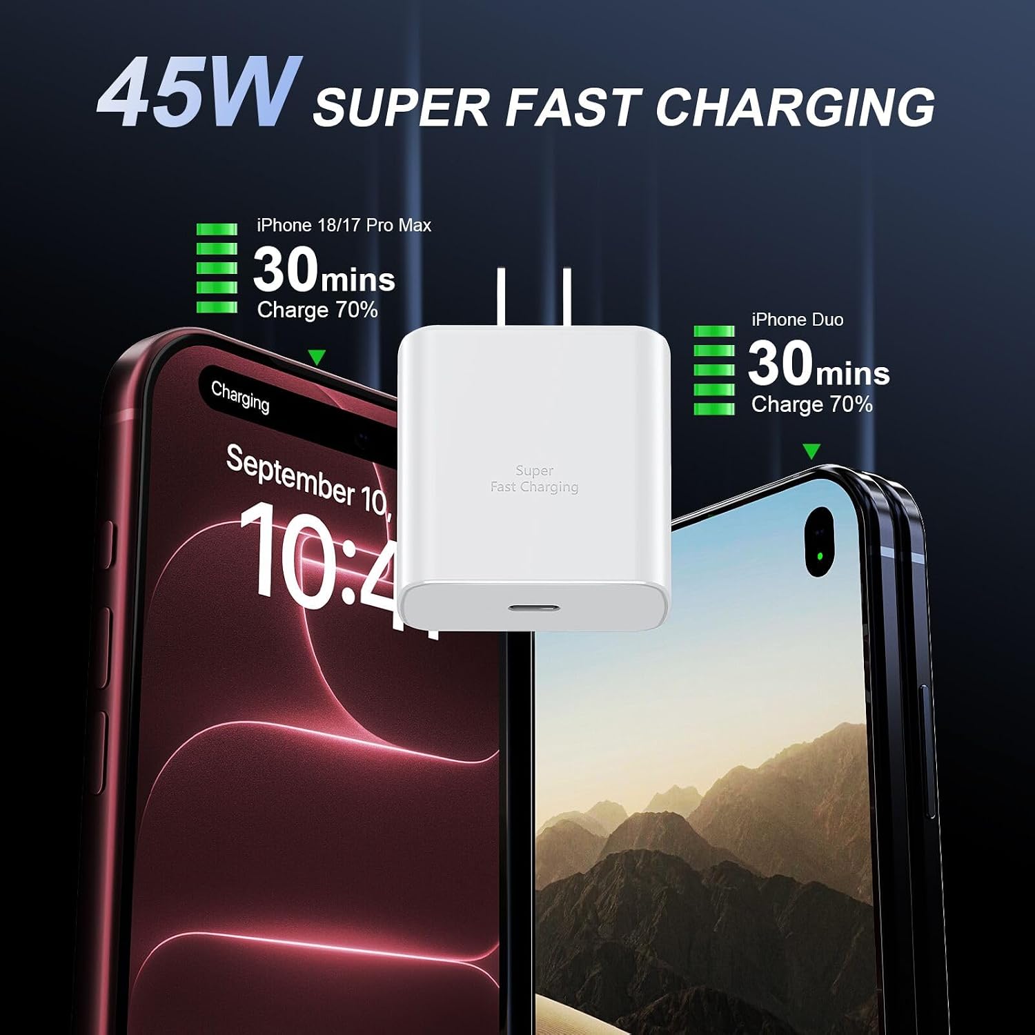 Thumbnail 1 de iPhone 17 45W Fast Charger with 10ft USB‑C Cable