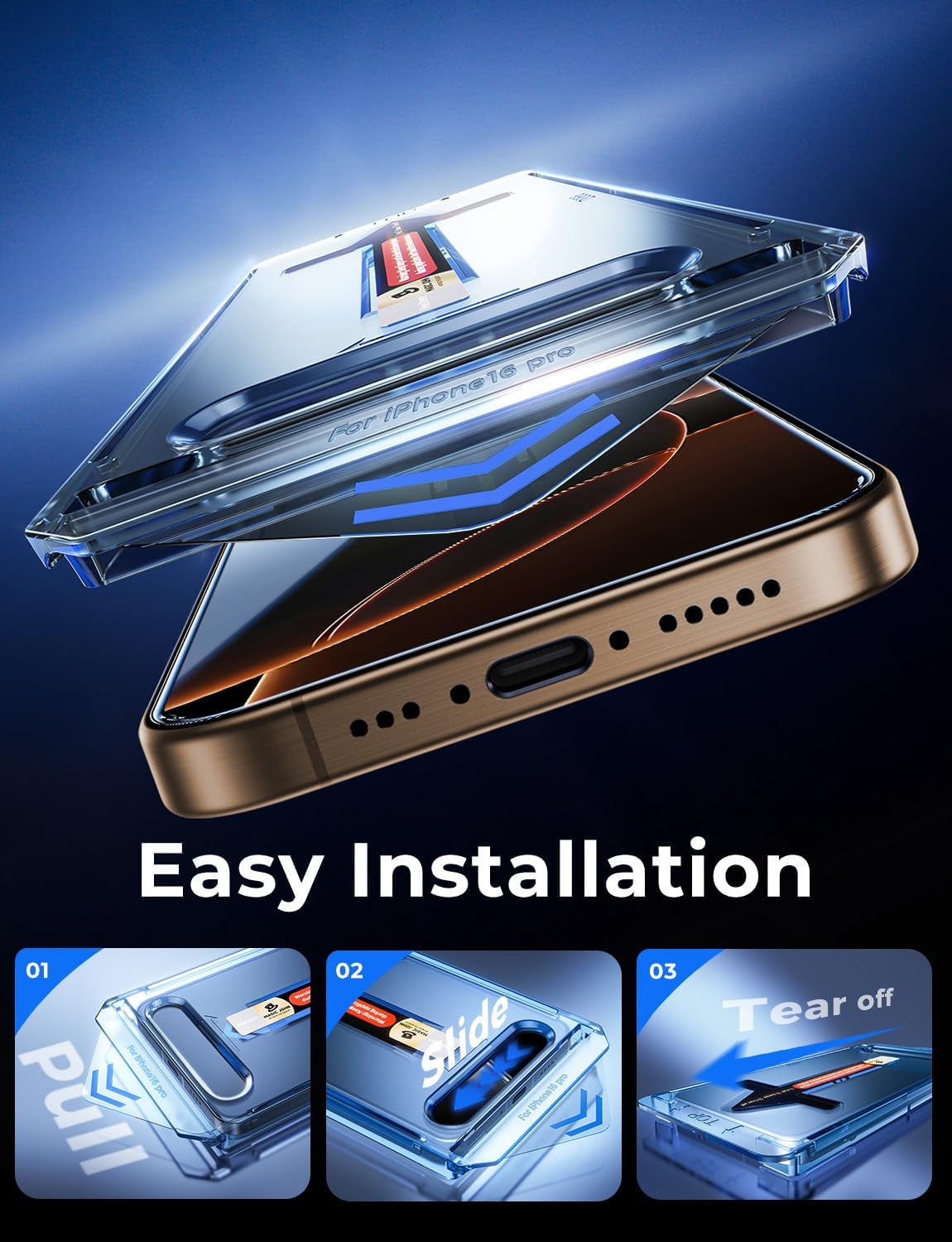 Detalle de MAGIC JOHN iPhone 16 Pro 6.3in screen protector