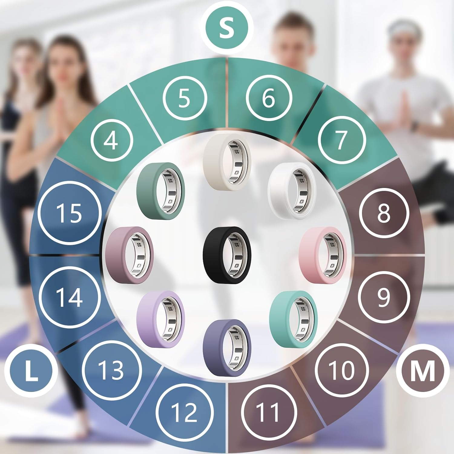 Detalle de Hexasider 6 Pcs Silicone Ring Cover for Oura Ring Gen 3/4/4 Ceramic/Ultrahuman Ring AIR