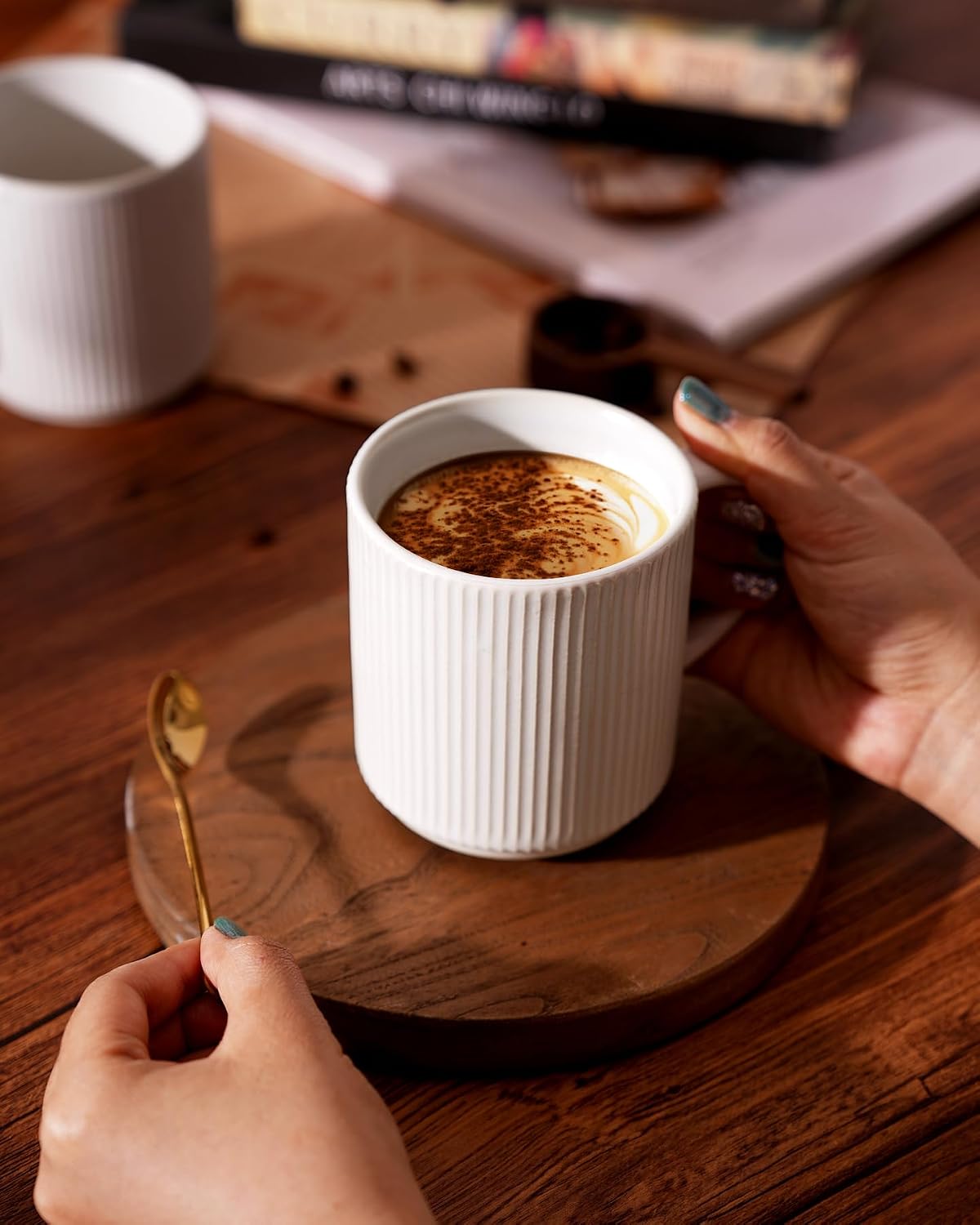 Thumbnail 4 de Famiware Coffee Mug Set for 6 - 12 oz Stoneware Mugs with Handle (Matte White)