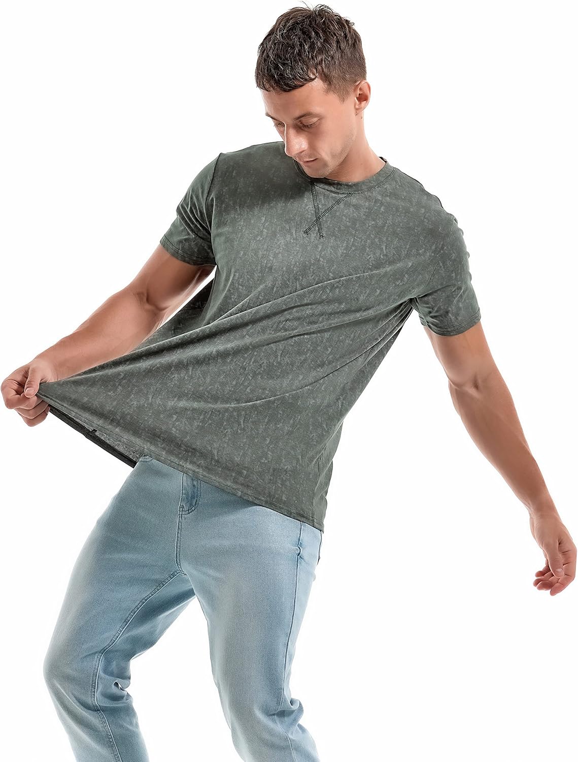 Thumbnail 3 de RONOMO Herren T-Shirt mit V-Ausschnitt für Casual-Looks