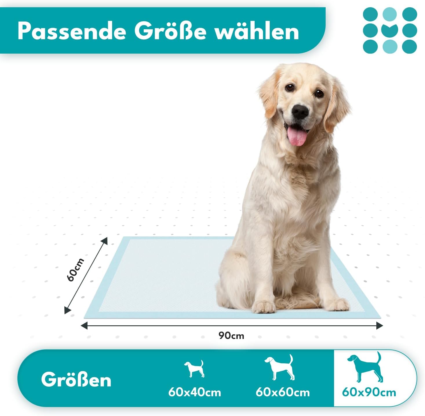 Thumbnail 3 de maneo 10x Welpen Unterlagen 60x90 cm – saugfähige Training Pads als auslaufsicheres Hundeklo