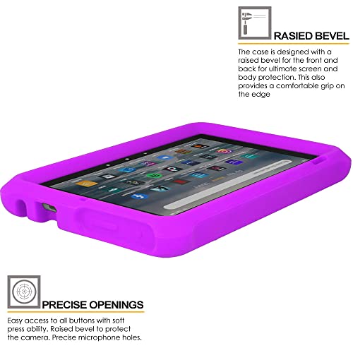 Detalle de TECHGEAR Bumper Case with Screen Protector for All-New Amazon Fire 7" (2022, 12th Gen) – Purple