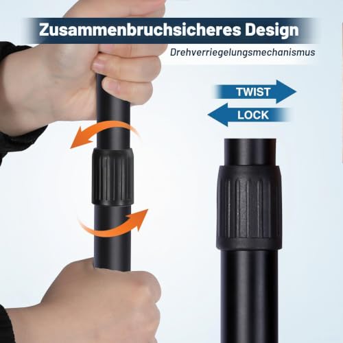 Detalle de REDCAMP Teleskop-Zeltstangen, 2er-Set aus Aluminium, 90–230 cm, schwarz