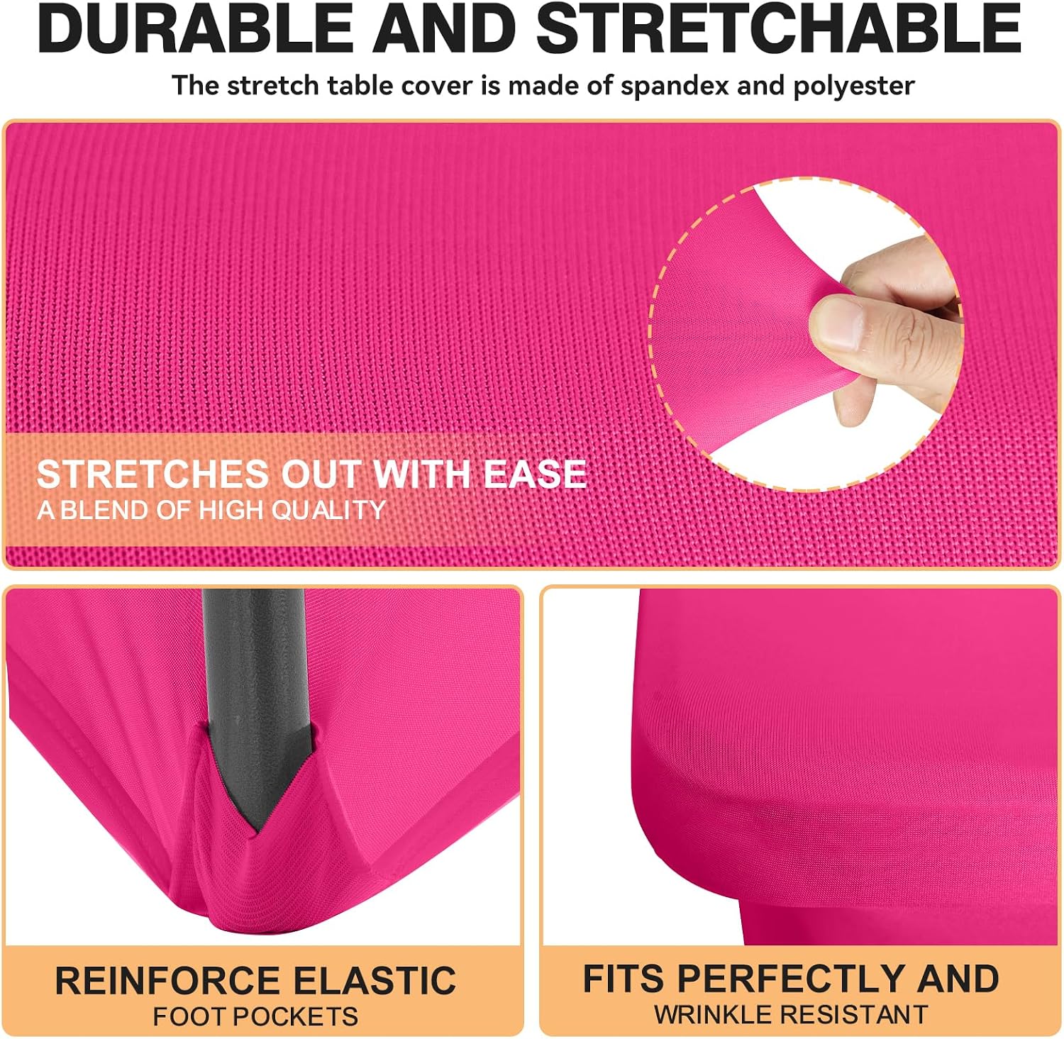 Thumbnail 1 de 2 Pack 6ft Fuchsia Spandex Tablecloth