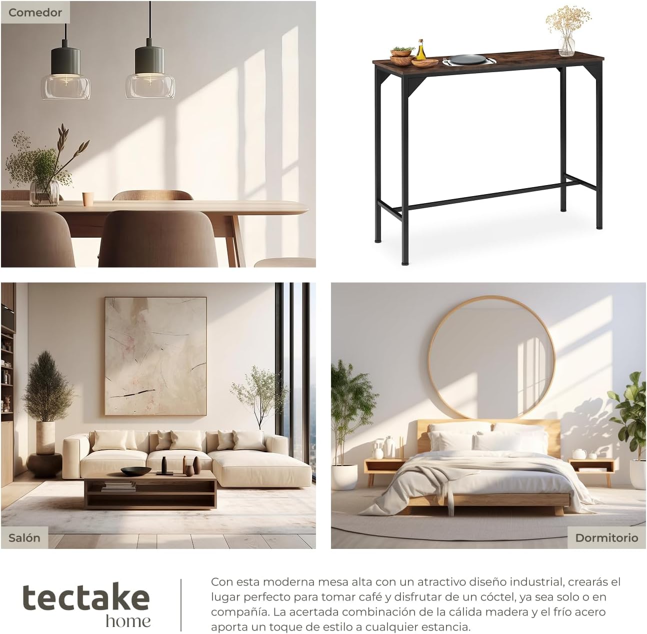 Thumbnail 4 de tectake® Mesa Comedor Industrial 120x40 cm
