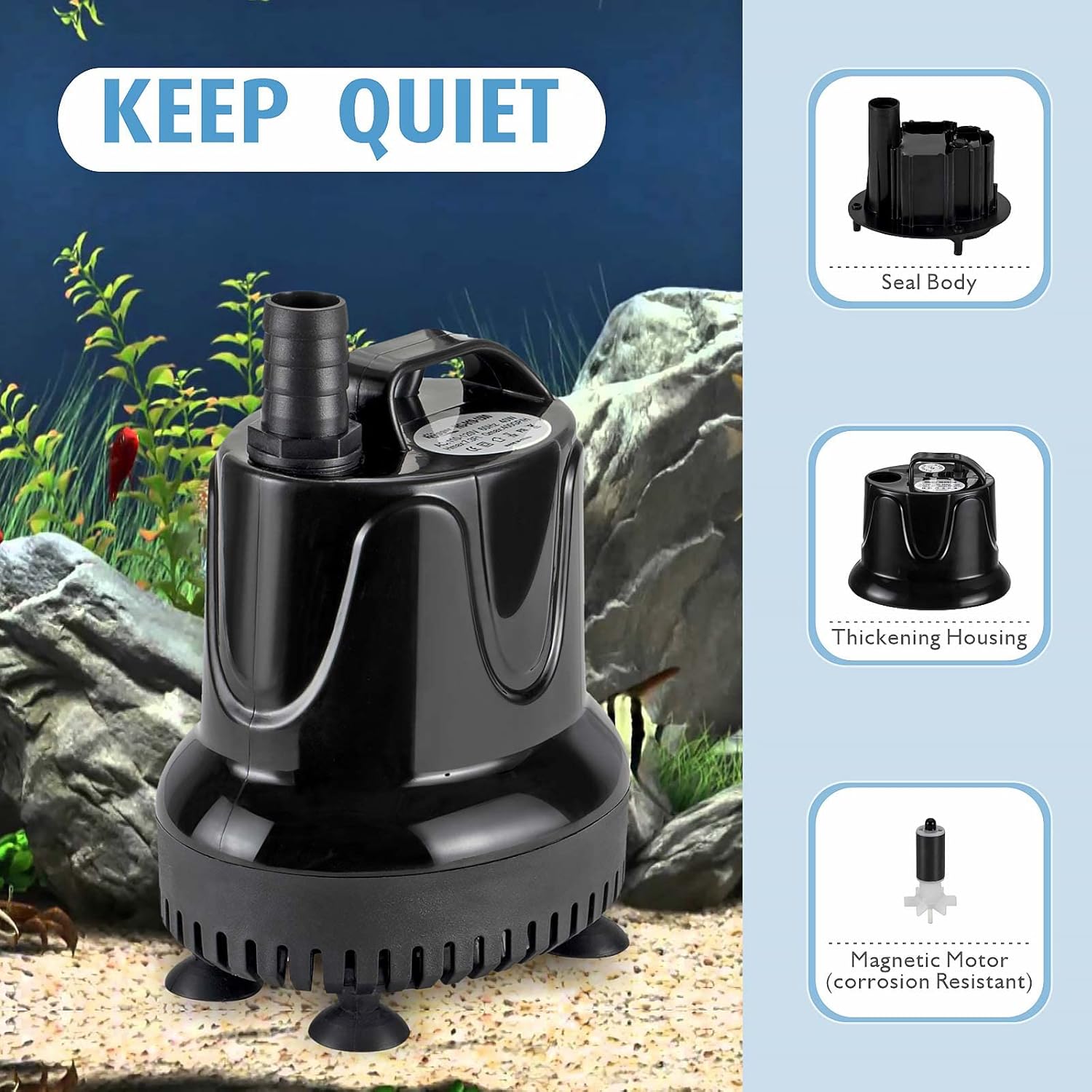 Thumbnail 1 de hygger Submersible Water Pump 4000L/H 90W — Ultra Quiet Aquarium Circulation Pump