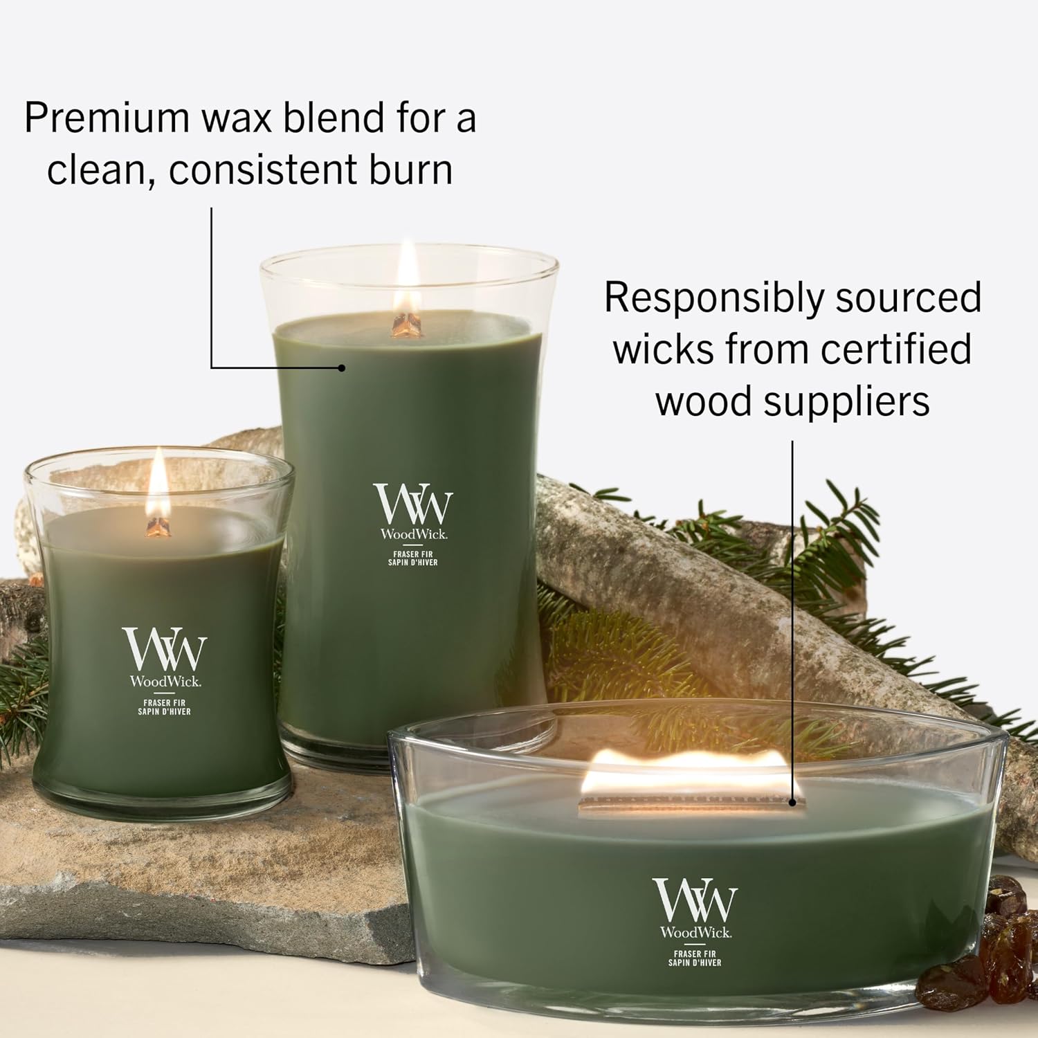 Thumbnail 6 de WoodWick Fraser Fir Hourglass Candle 130h