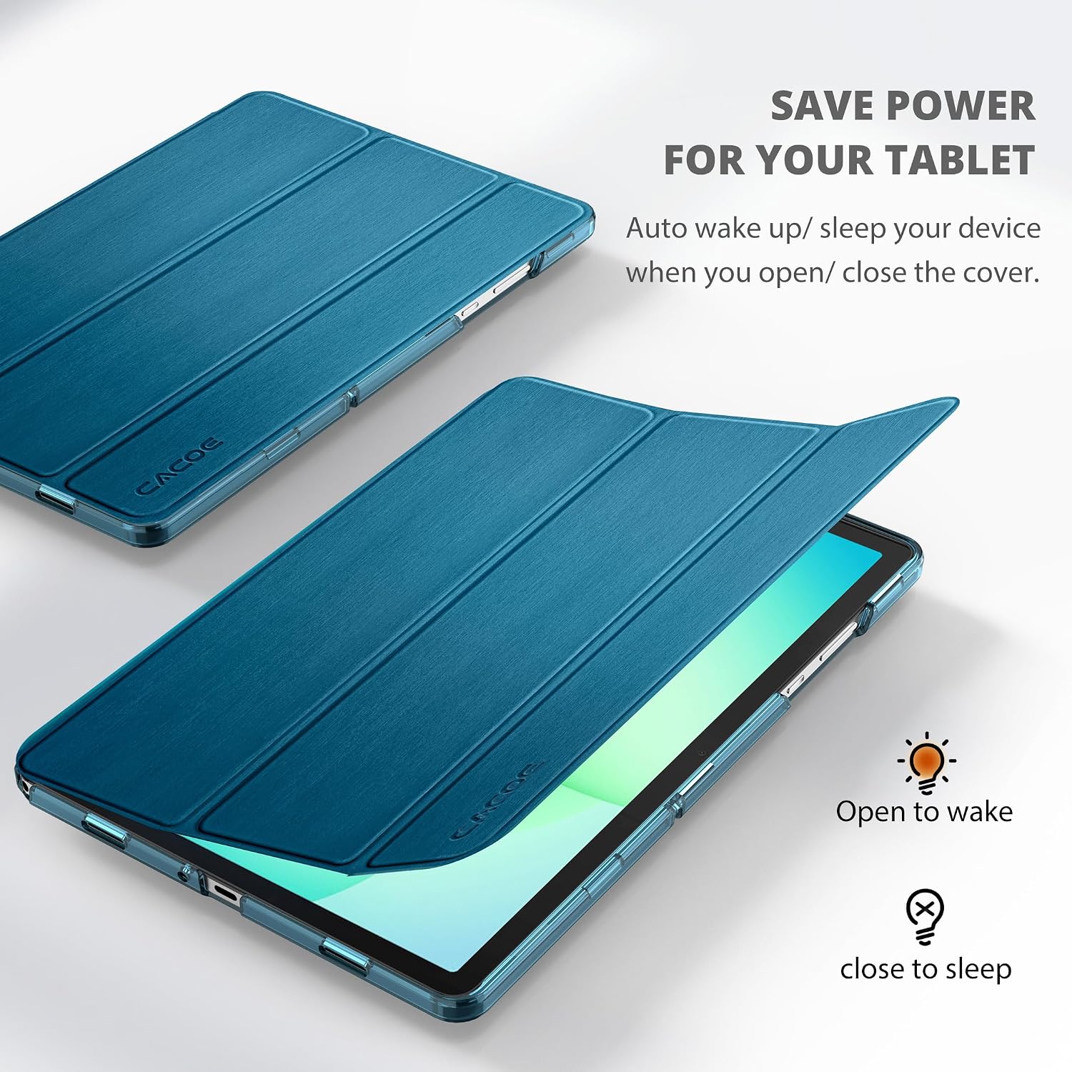 Detalle de CACOE Case for Samsung Galaxy Tab A11+ Plus 11 Inch 2025 (SM-X236B/SM-X230) – Ultra Thin Translucent Matt Back Cover in Peacock Blue