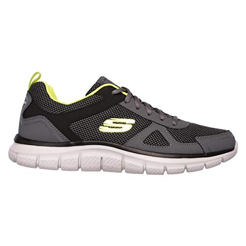 Detalle de Skechers TRACK BUCOLO Trainers for Men – Charcoal/Lime, 7 UK (41 EU)