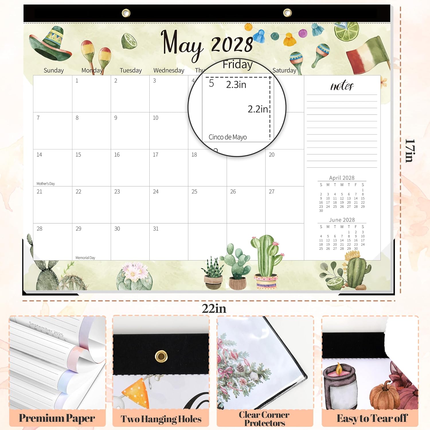 Detalle 1 de GuassLee Desk Calendar, 22" x 17