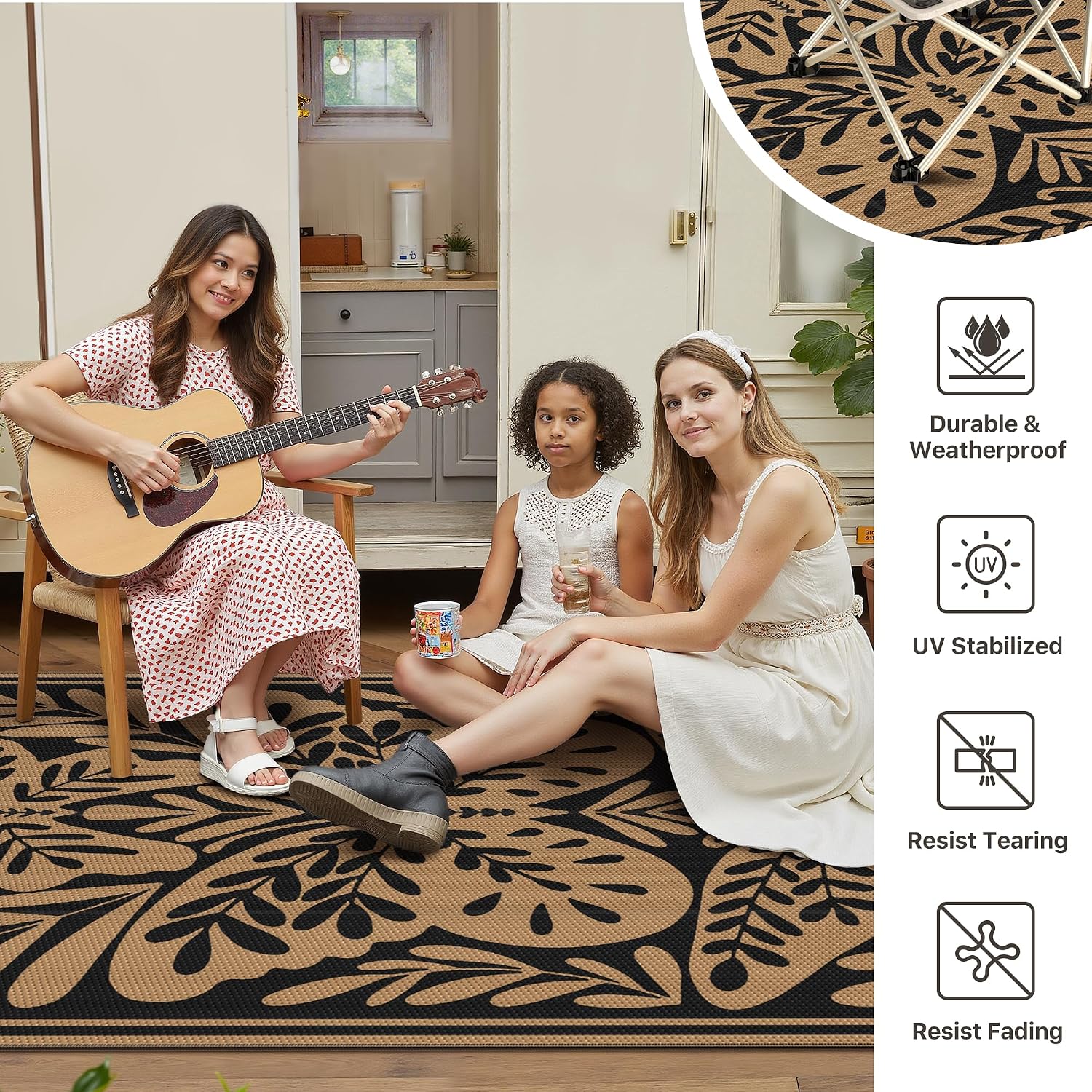 Thumbnail 5 de GENIMO Outdoor Rug 150x240cm – Butterfly Pattern, Waterproof and Reversible