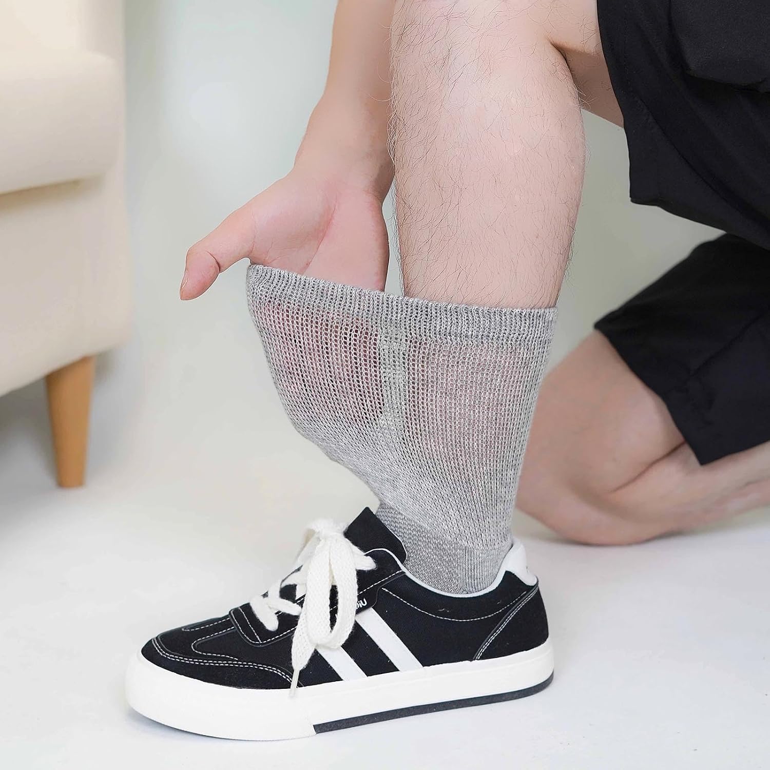 Thumbnail 1 de LOFIR Chaussettes diabétiques en coton sans couture (4 paires) — confort et maintien doux pour homme