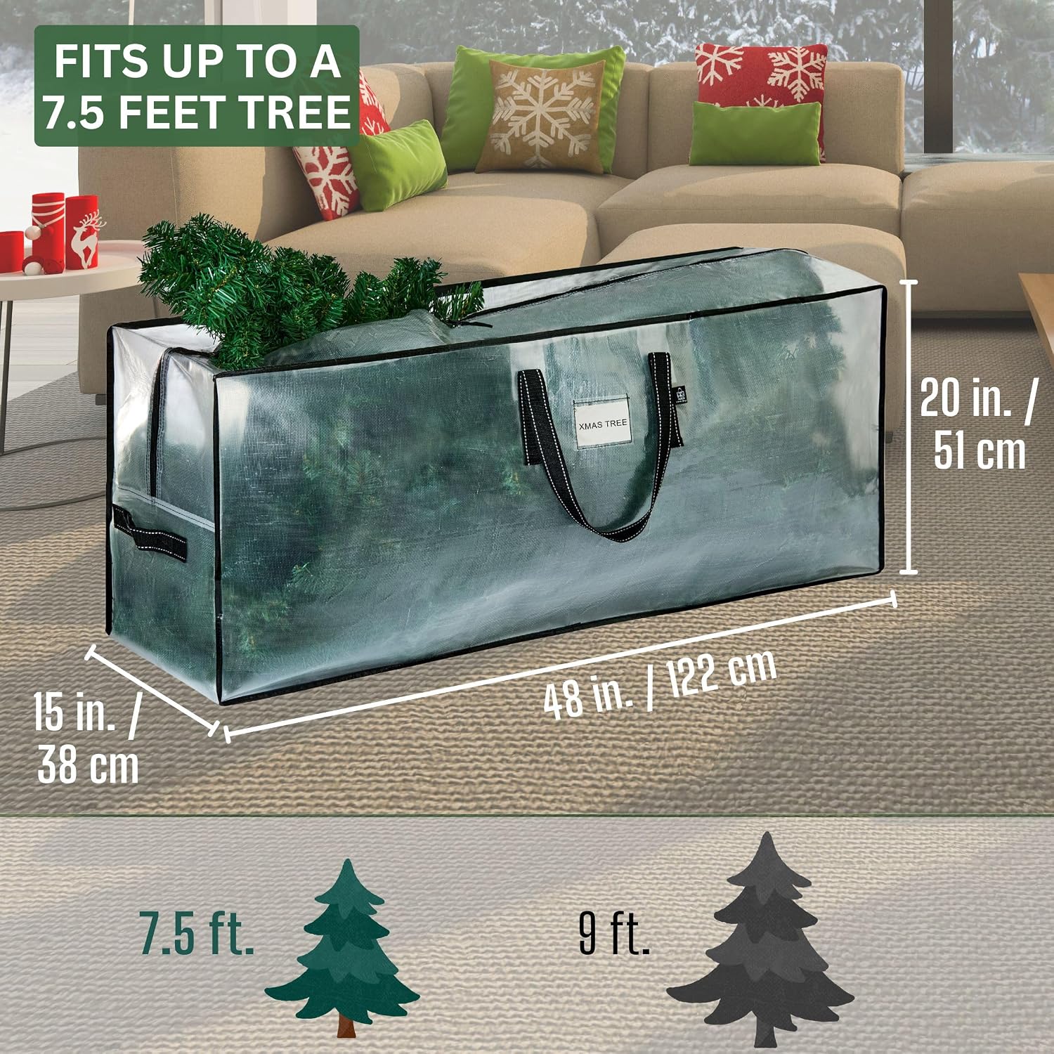 Thumbnail 1 de VENO 2 Pack Clear Christmas Tree Storage Bag 7.5 ft 🎄