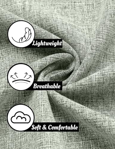 Thumbnail 4 de COOFANDY Camisa de lino para hombre, manga corta, verde claro – estilo playa y verano