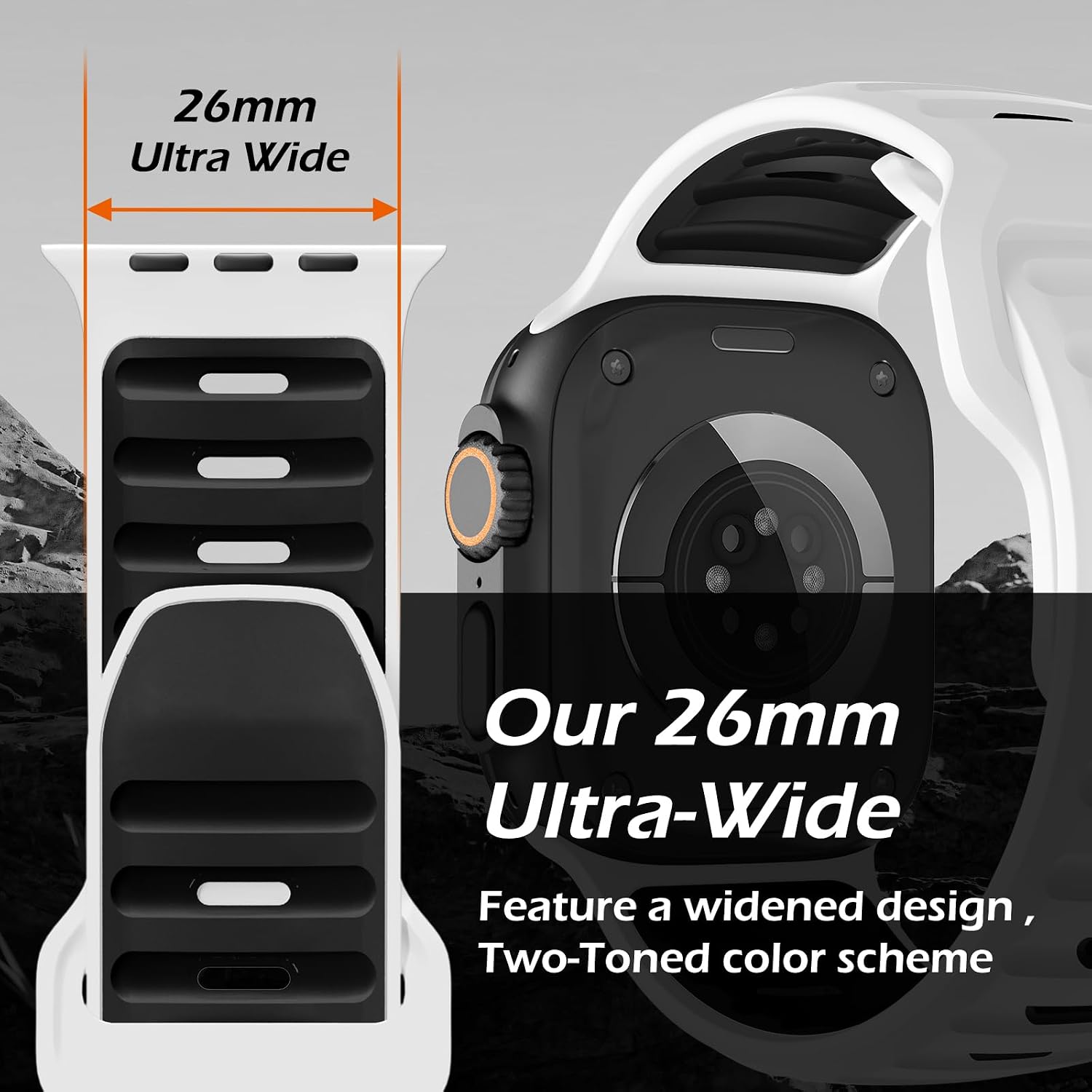Detalle de Higgs Sport Strap Compatible with Apple Watch 49mm silicone band
