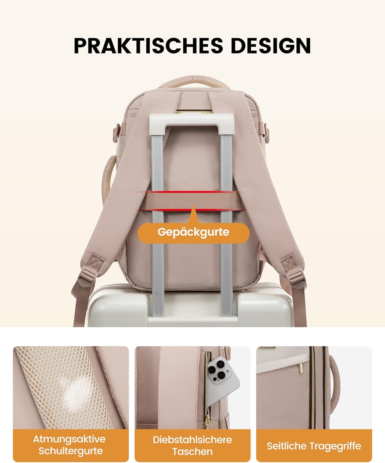 Detalle 1 de LOVEVOOK Ryanair Handgepäck Rucksack 40x30x20