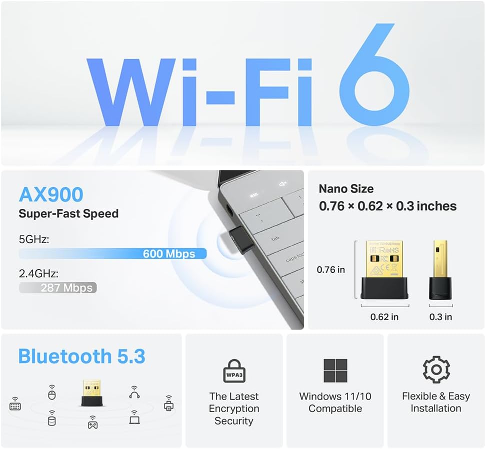 Detalle 2 de TP-Link Archer TX10UB USB adapter 900 Mbps