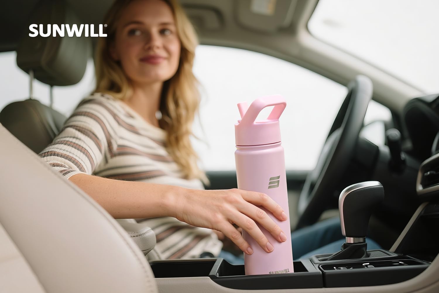 Thumbnail 4 de SUNWILL WaterBottle 22 oz Insulated Stainless Steel Bottle with Two Lids