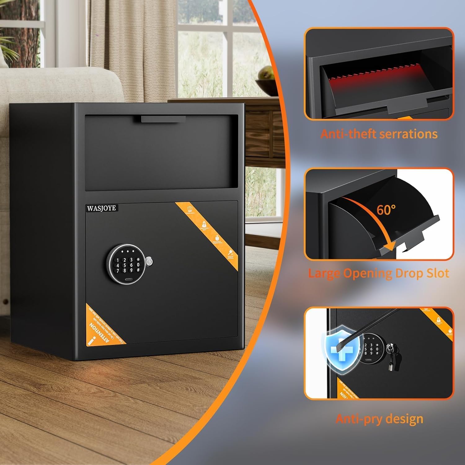 Detalle 2 de WASJOYE 70l cassaforte per deposito 70 L