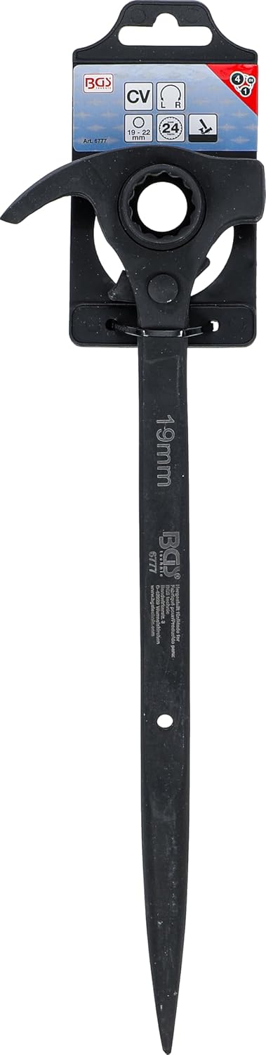 Detalle de BGS 6777 Cricchetto doppia bussola poligonale 4-in-1, 19 x 22 mm