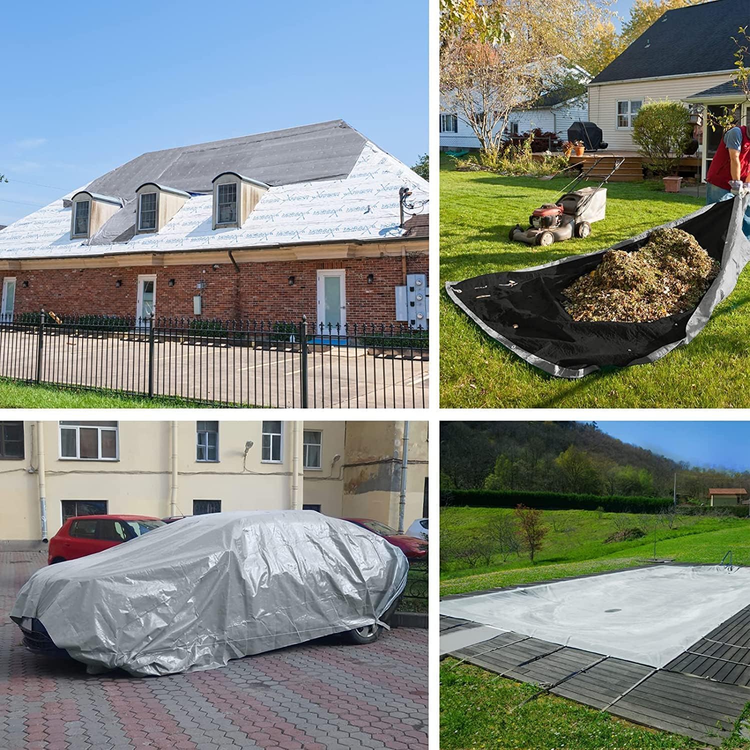 Thumbnail 6 de Abio Abdeckplane 4x4 m grau, 110 g/m² – wasserdichte Tarp mit Ösen