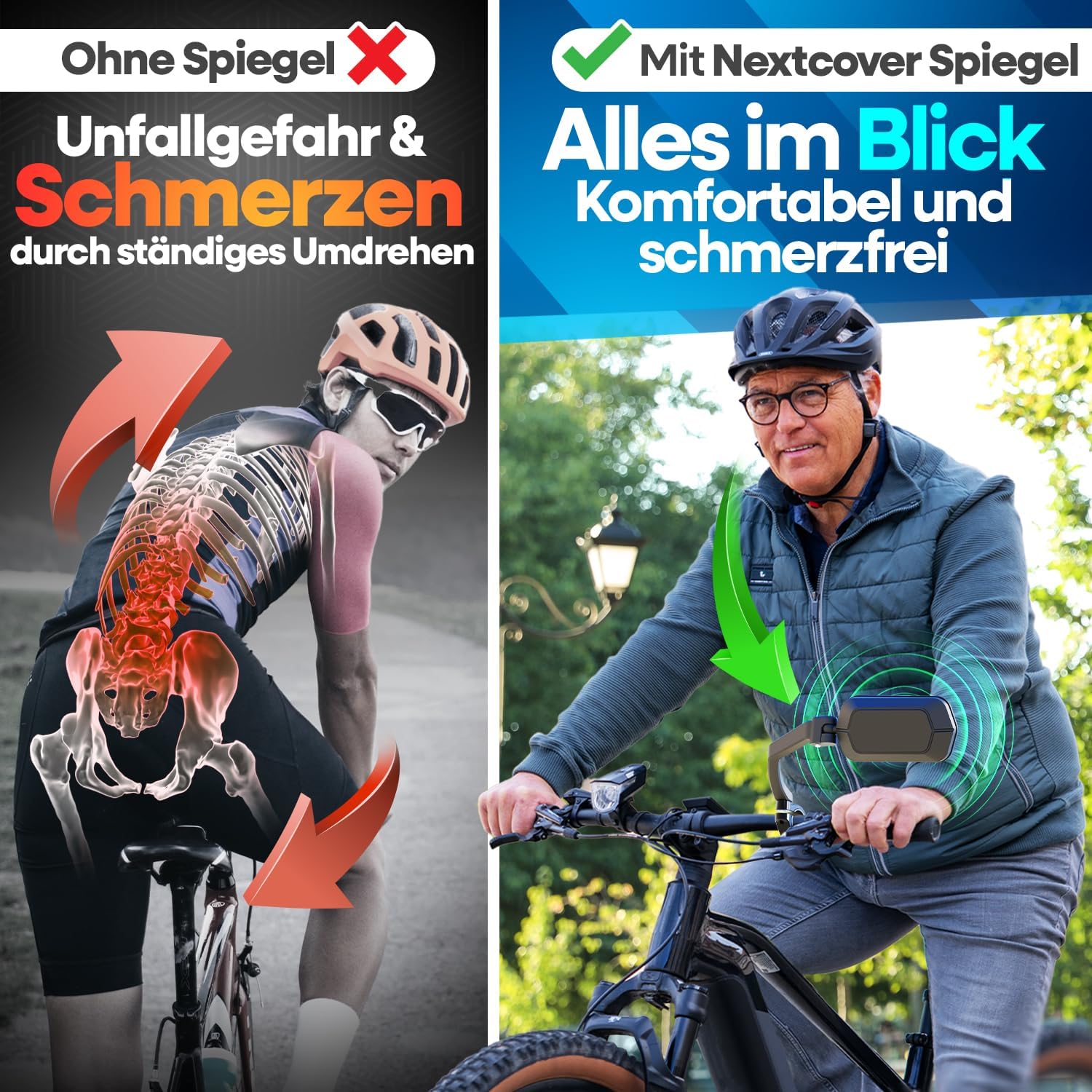 Thumbnail 5 de NEXTCOVER Fahrradspiegel für Lenker – ProVision Echtglas, Set mit 360° Sicht und SecureGrip