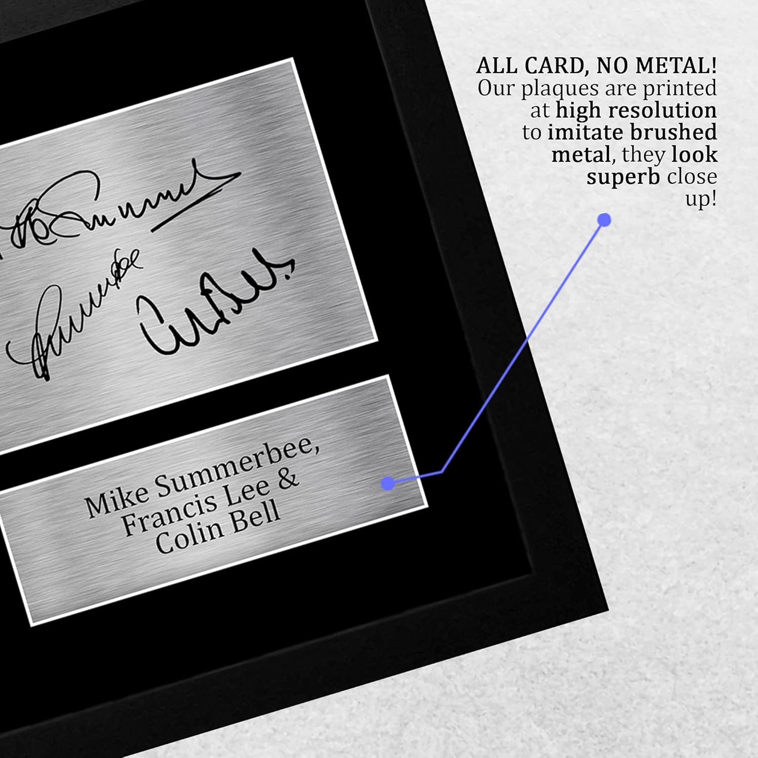 Thumbnail 4 de HWC Trading FR A4 Signed Manchester City Photo of Mike Summerbee, Francis Lee & Colin Bell (Framed, A4)