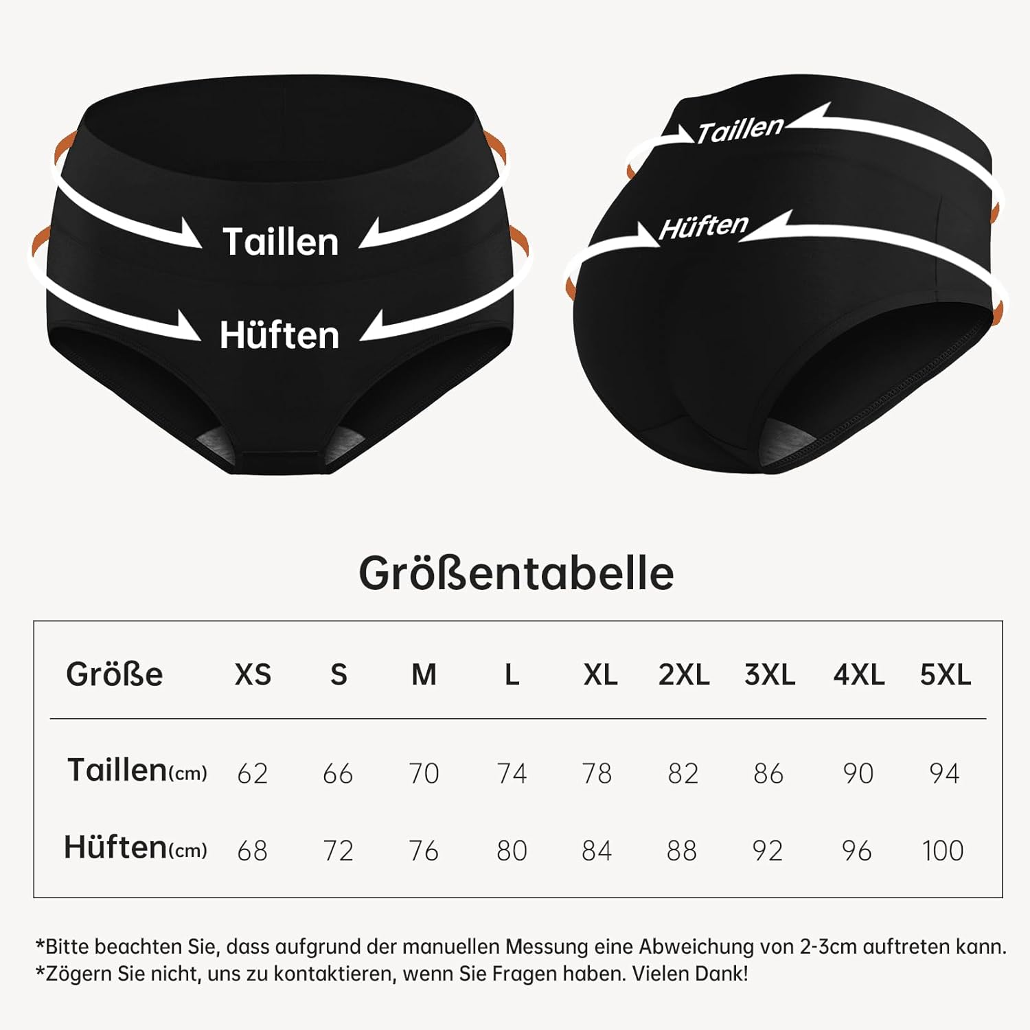Thumbnail 6 de QINCAO Damen-Unterhosen im 6er Pack mit hoher Taille aus Baumwolle & Elasthan
