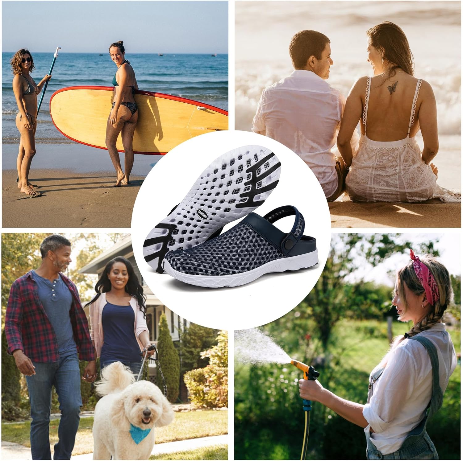 Detalle de SAGUARO Femme Homme Mules Sabot de Jardin Clo- Eté – Chaussure de plage antidérapante, taille 36–48 EU