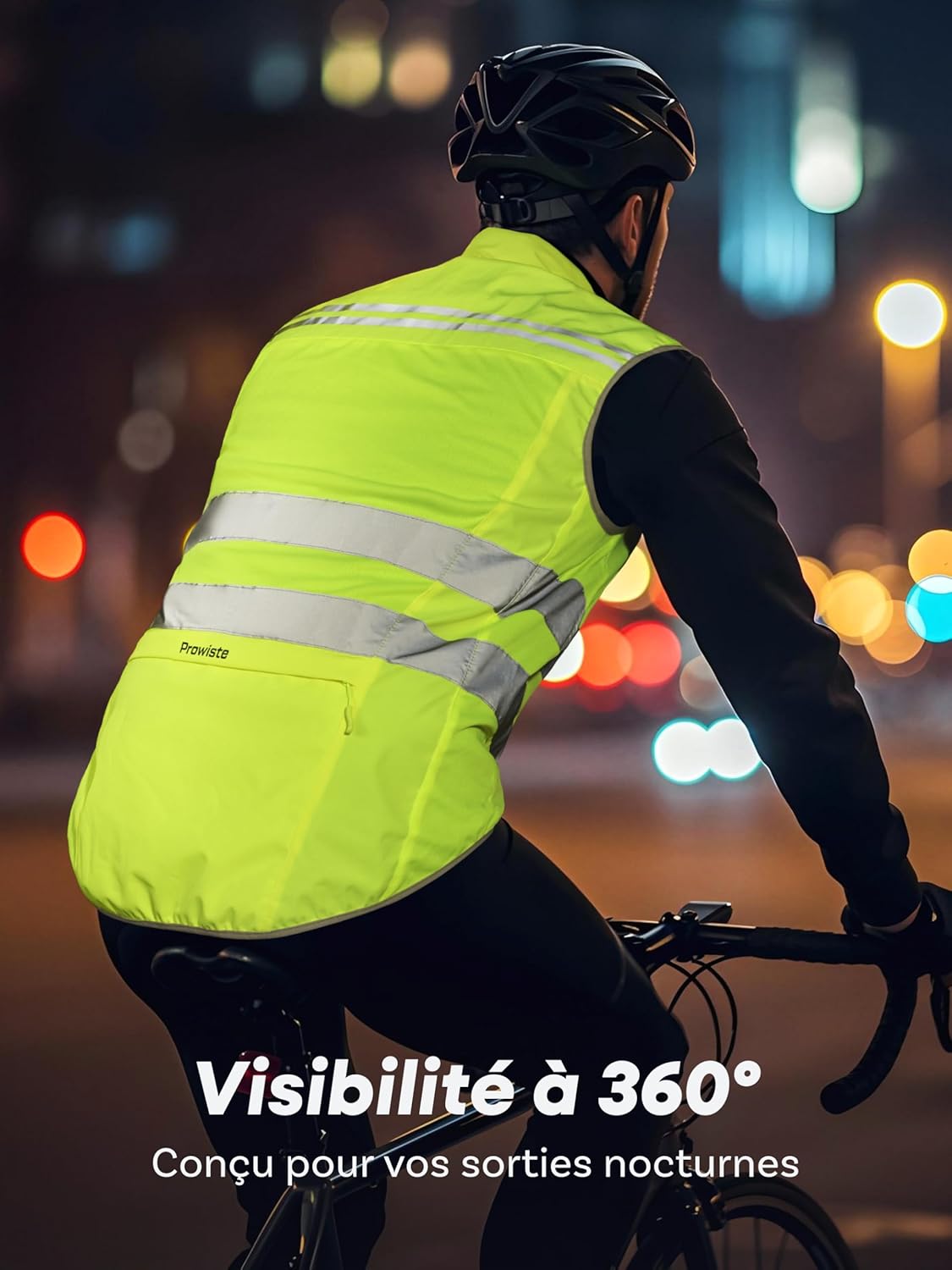 Thumbnail 2 de Prowiste Veste Cyclisme Réfléchissante – Haute Visibilité Jaune Fluo, Hommes et Femmes
