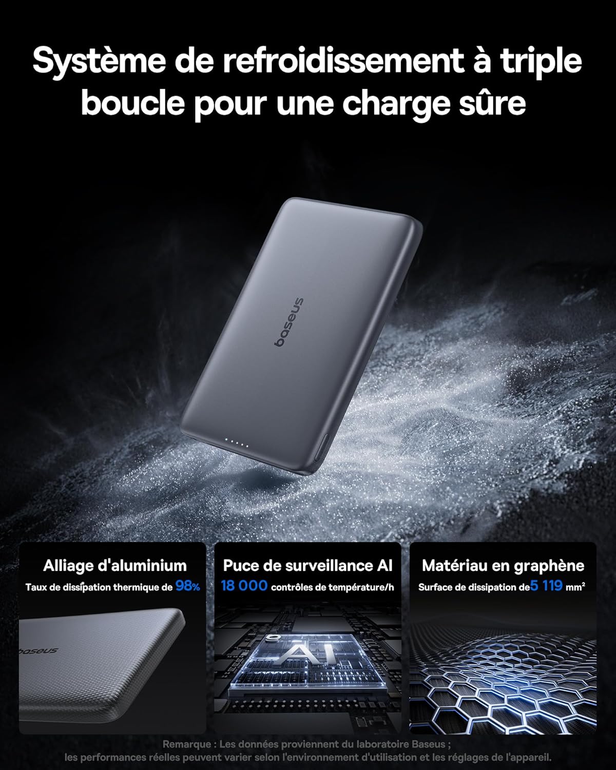 Thumbnail 3 de Baseus Picogo Powerbank 10000 mAh Qi2 MagSafe ultra-fin magnétique 15 W (gris)